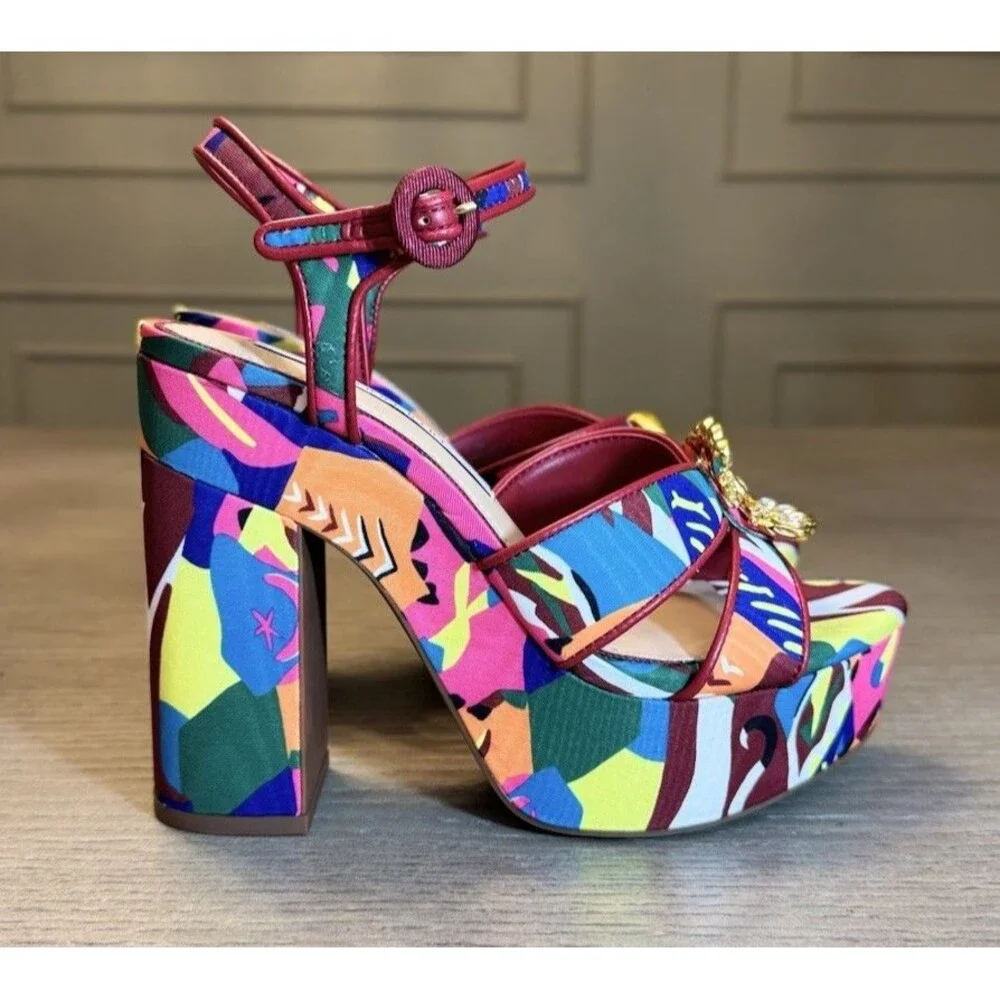 GIANNI BINI Beaux Whismsical Mismatch Platform Dress Sandals . Size 7.5